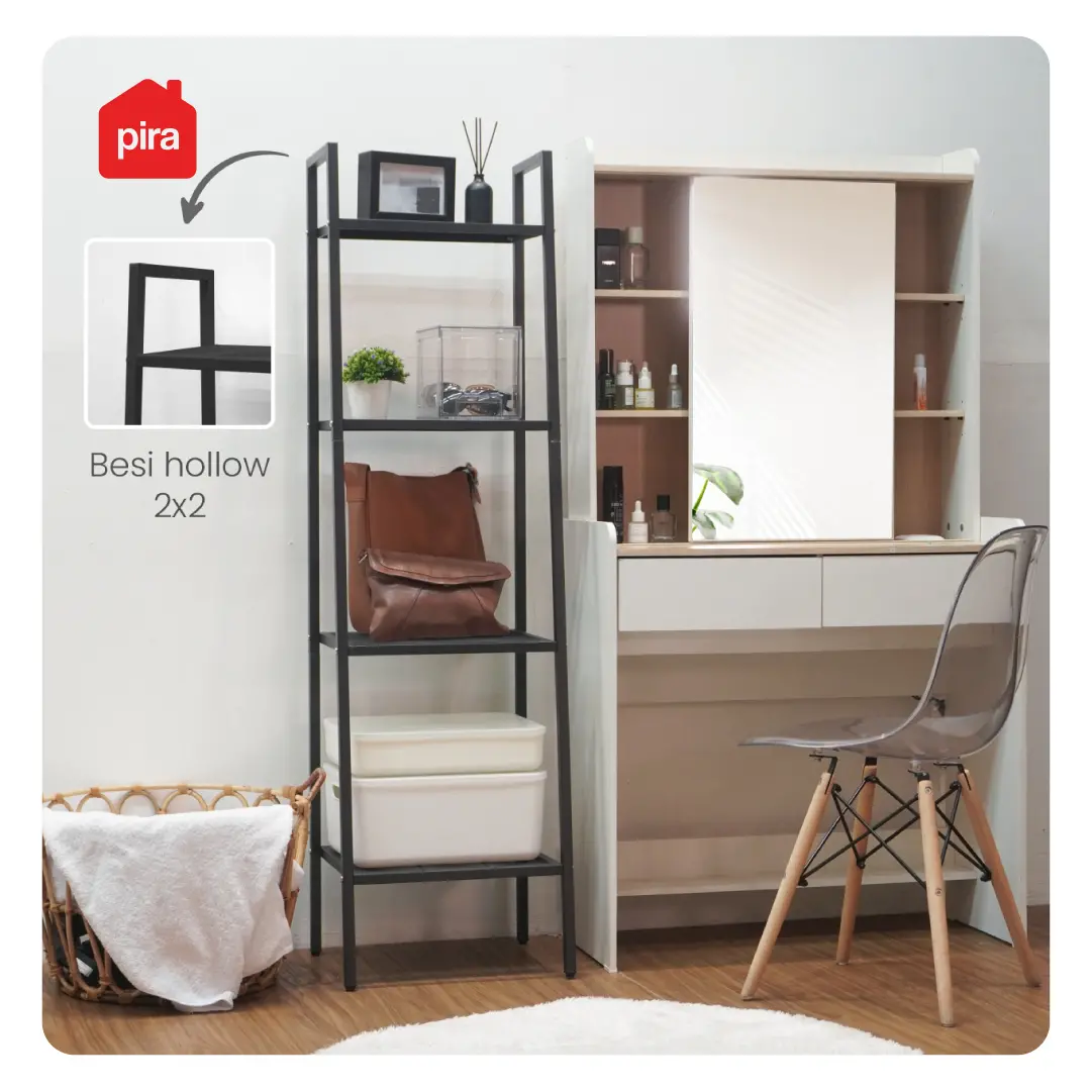 PIRA - SELVA MSU 60T4 RAK SUSUN SERBAGUNA / RAK BUKU / RAK SUSUN BESI / RAK SERBAGUNA / RAK PAJANGAN warna WHITE - PIRA - foto 5