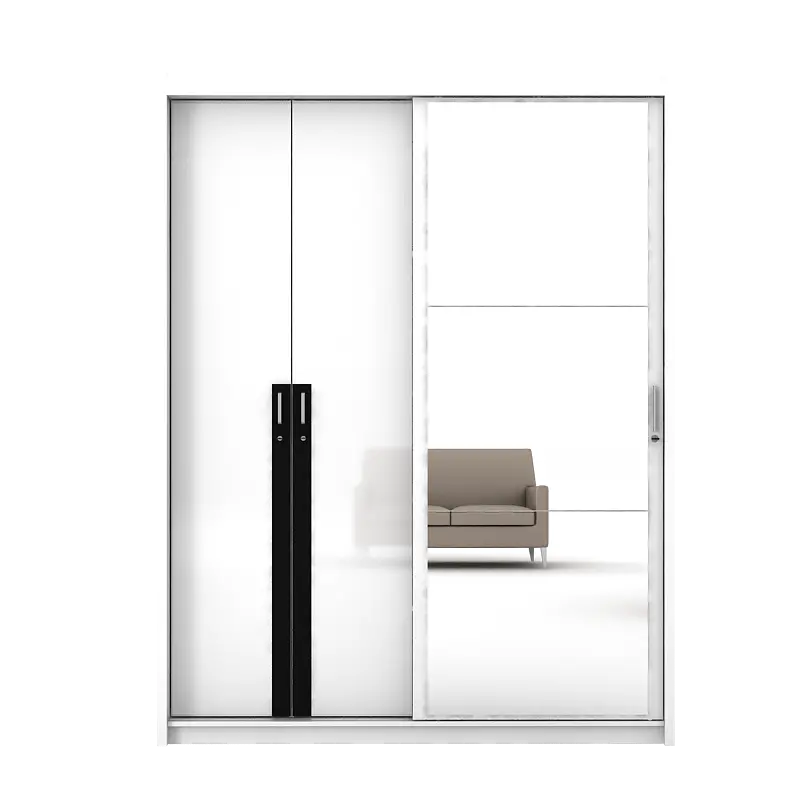 PIRA - IOWA WD164 SSL GL LEMARI PAKAIAN PINTU GESER warna WHITE GL - BLACK GL - PIRA - foto 7