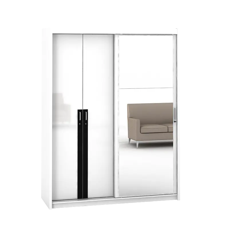 PIRA - IOWA WD164 SSL GL LEMARI PAKAIAN PINTU GESER warna WHITE GL - BLACK GL - PIRA - foto 8