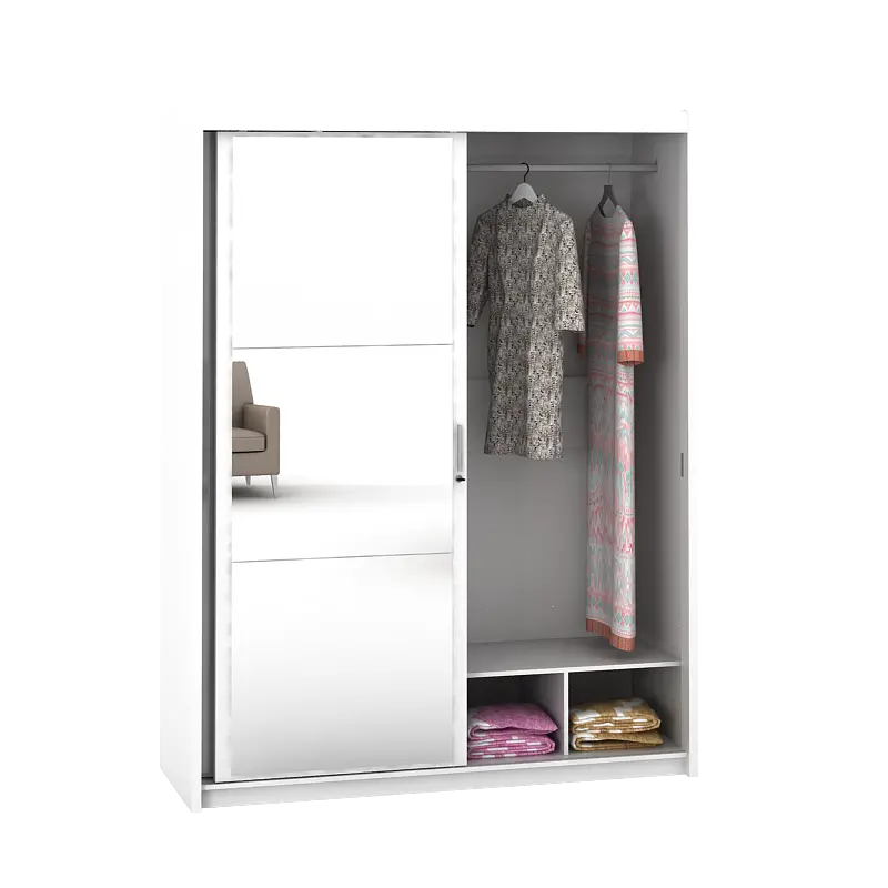 PIRA - IOWA WD164 SSL GL LEMARI PAKAIAN PINTU GESER warna WHITE GL - BLACK GL - PIRA - foto 9