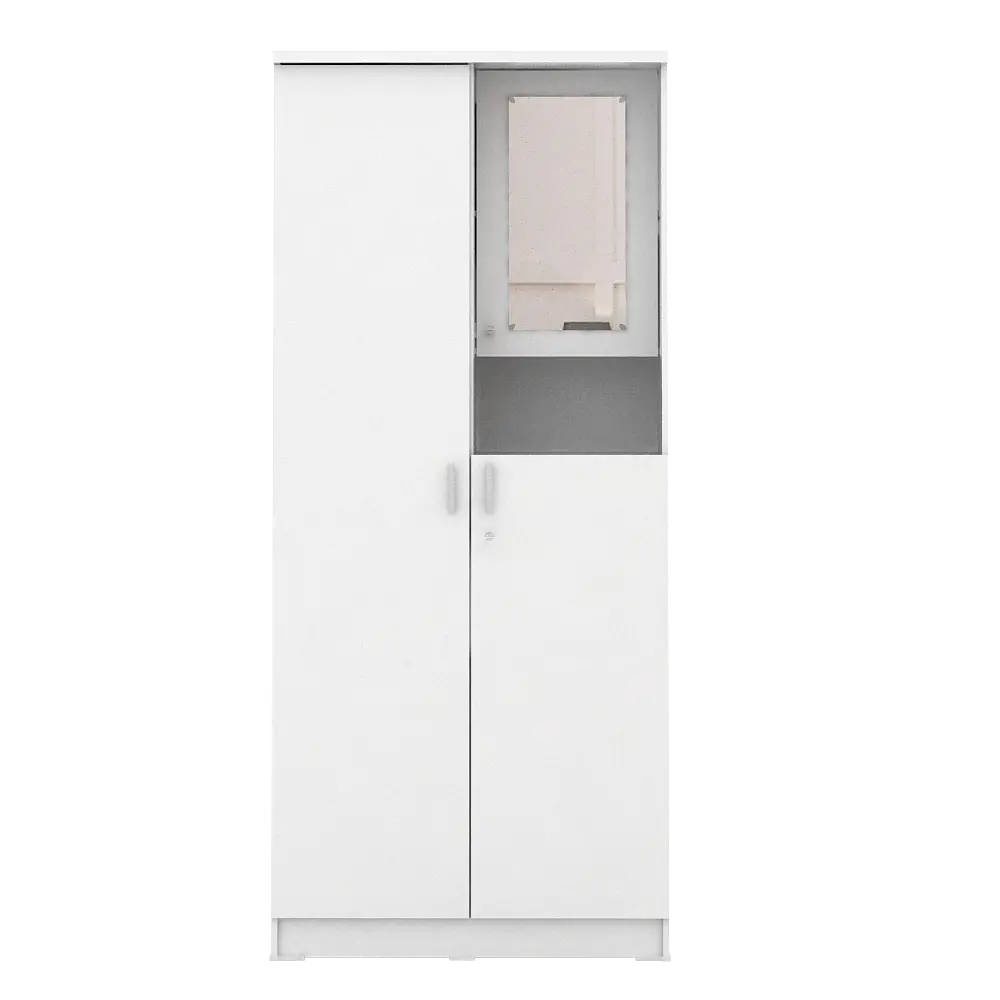 PIRA METROPOLIS OX - ARUNA WDD 2 LEMARI PAKAIAN 2 PINTU DENGAN KACA RIAS warna WHITE - PIRA METROPOLIS OX - foto 6