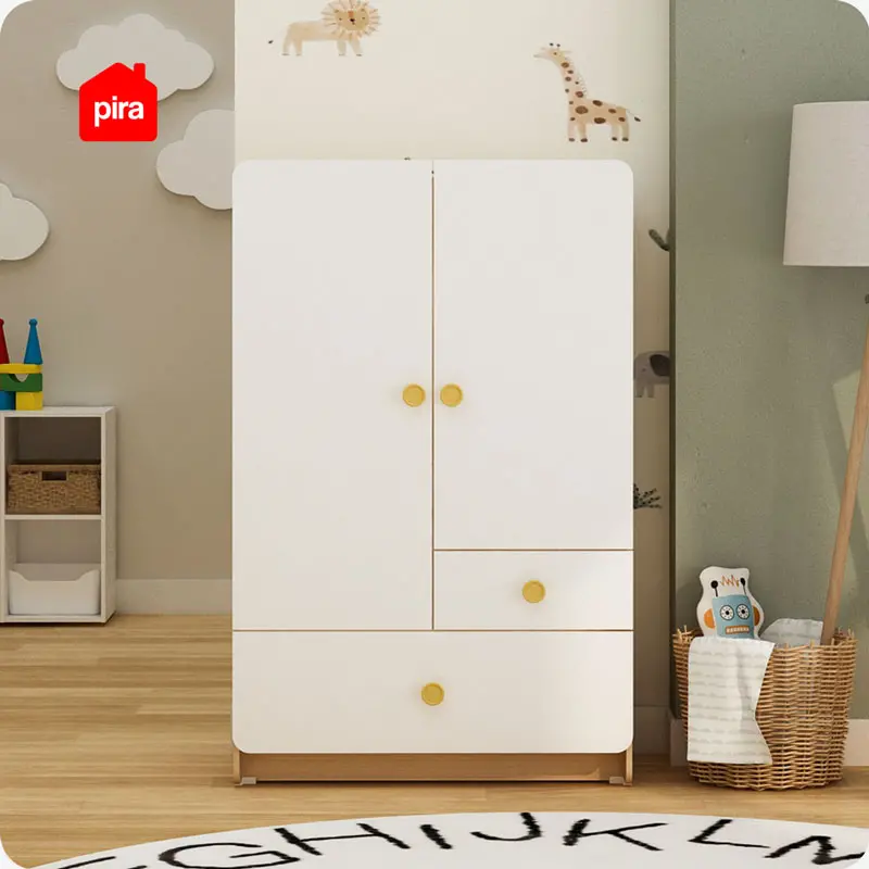 PIRA KIDS - WOODY BL81 CR LEMARI PAKAIAN ANAK 2 PINTU DENGAN GANTUNGAN warna PRO OAK - WHITE SM - PIRA KIDS - foto 2