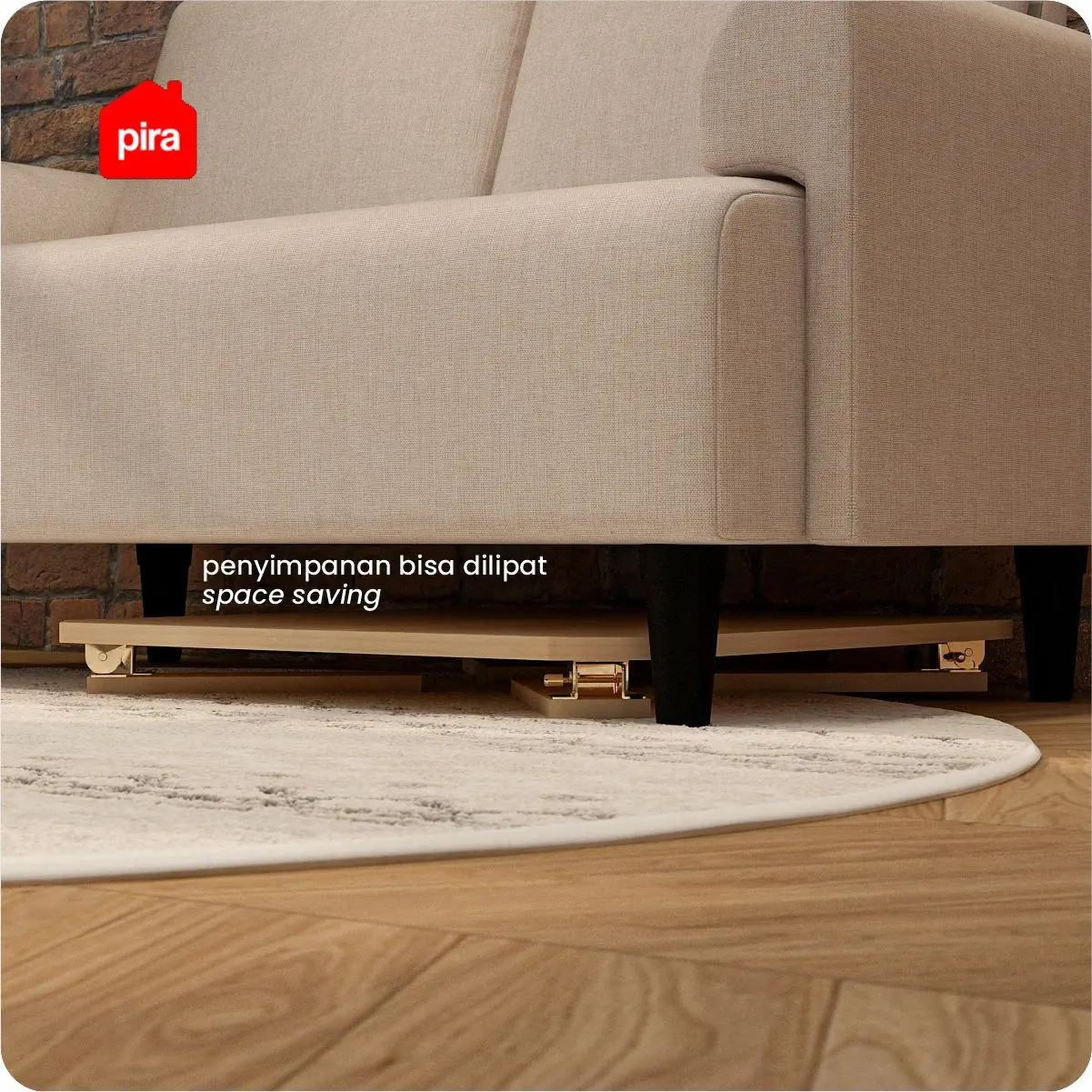 PIRA - TABE CT70 MEJA TAMU / MEJA MAKAN LIPAT LESEHAN / MEJA BELAJAR LIPAT LESEHAN warna PRO OAK - PIRA - foto 7