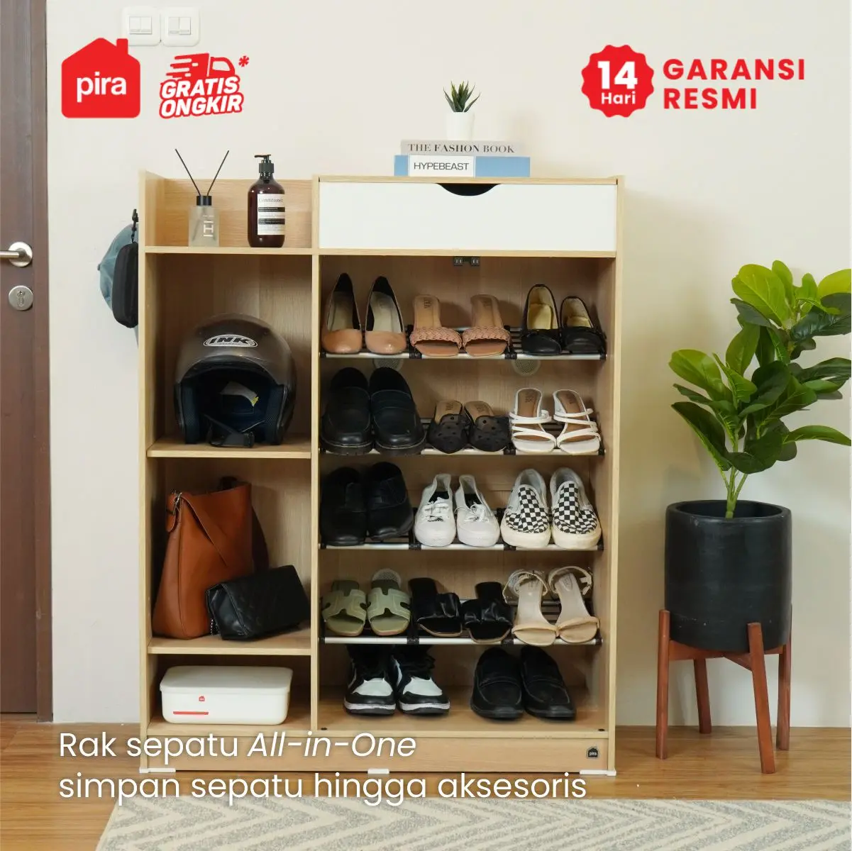 PIRA METROPOLIS OX - FUJI SR90 RAK SEPATU / TEMPAT SEPATU warna PRO OAK - WHITE - PIRA METROPOLIS OX - foto 3