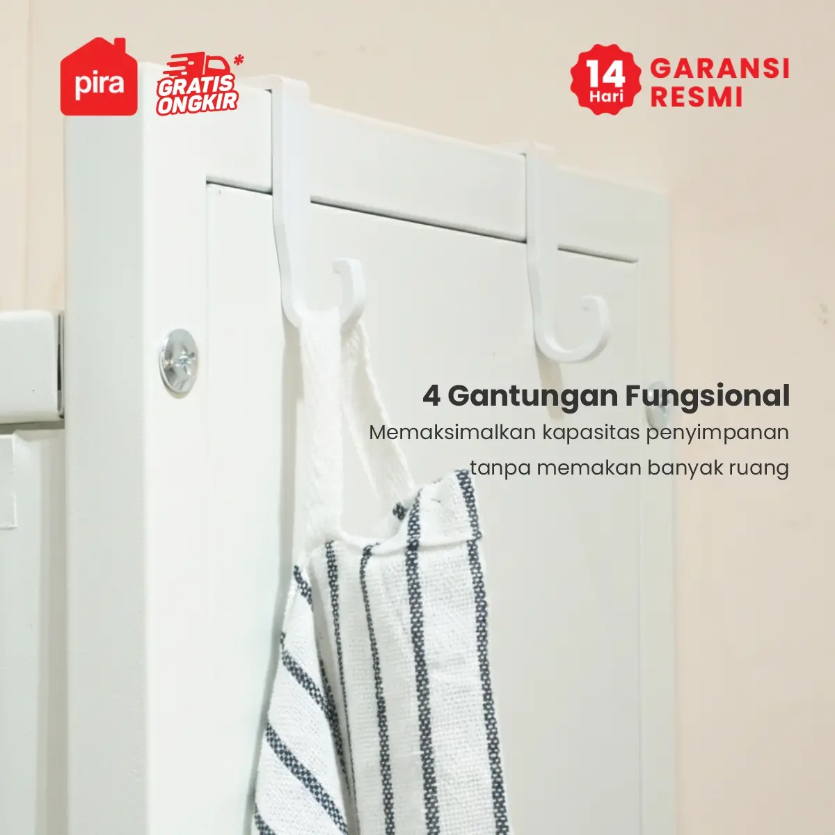 PIRA - ESSEN AVA MKC 80T5 LEMARI DAPUR / RAK DAPUR / RAK OVEN / RAK MICROWAVE / RAK PIRING / RAK DAPUR BESI warna WHITE - PIRA - foto 4