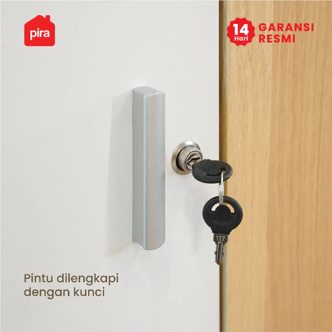 PIRA METROPOLIS OX -  ARUNA 1PSU LEMARI PAKAIAN 1 PINTU / LEMARI BAJU / RAK SERBAGUNA warna PRO OAK - WHITE - PIRA METROPOLIS OX - foto 7