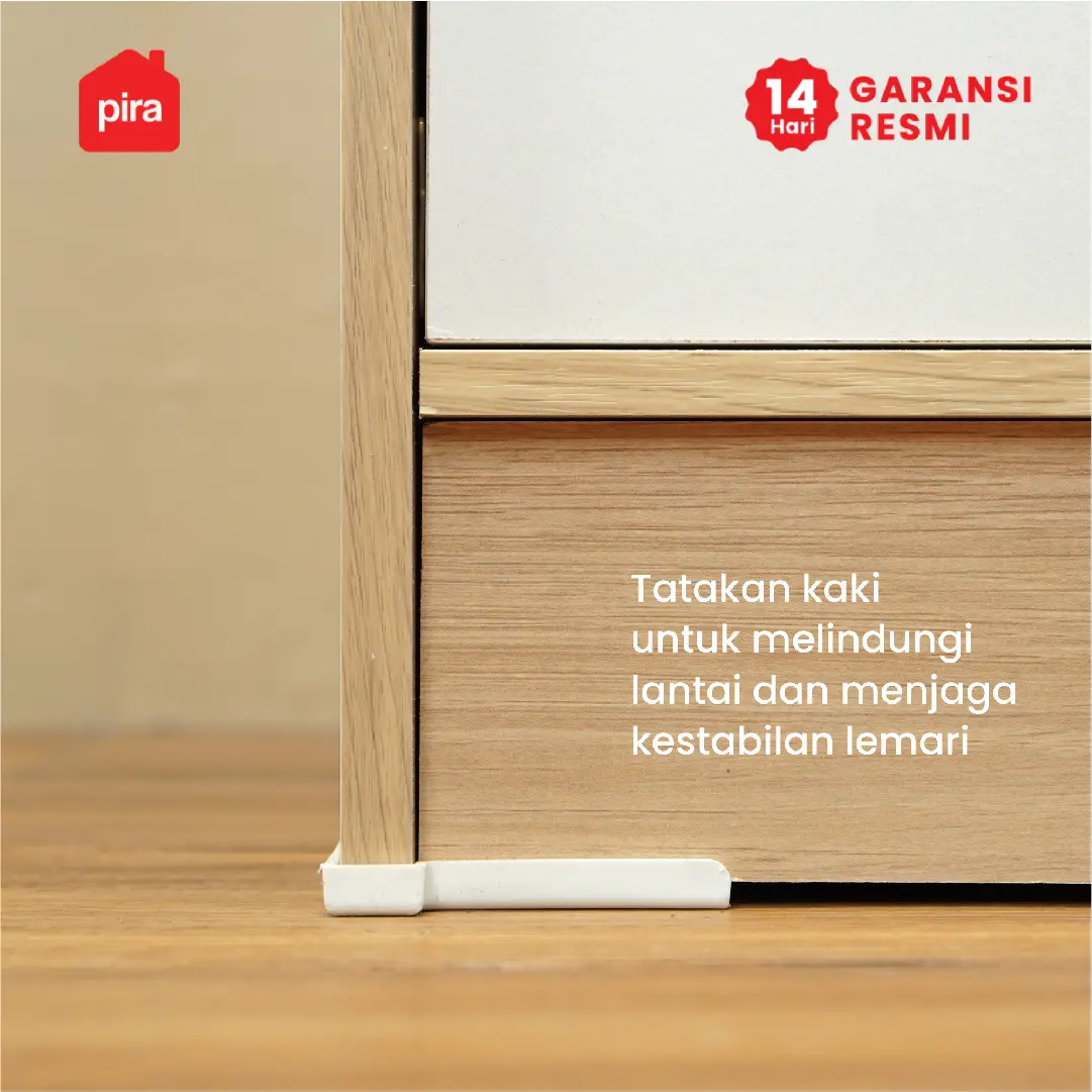 PIRA METROPOLIS OX -  ARUNA 1PSU LEMARI PAKAIAN 1 PINTU / LEMARI BAJU / RAK SERBAGUNA warna PRO OAK - WHITE - PIRA METROPOLIS OX - foto 9