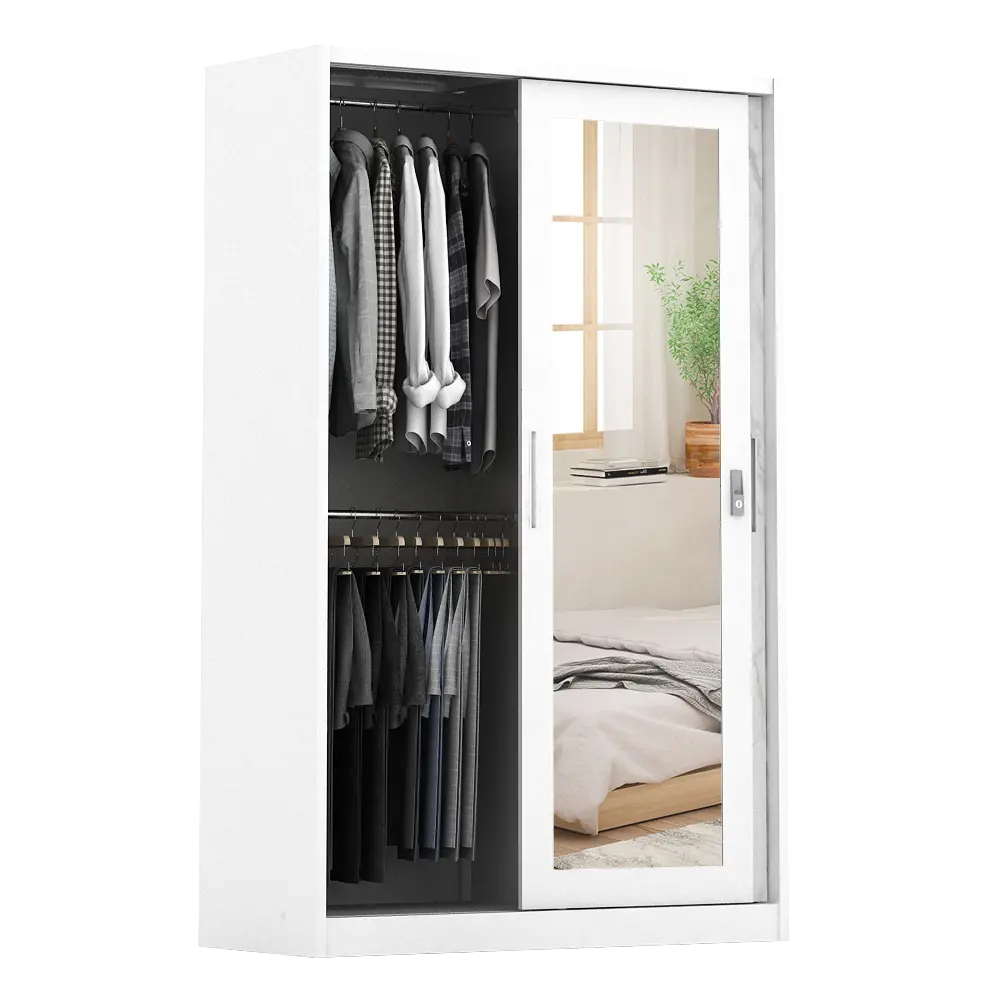 PIRA - CATTA A 120A N MWDSL LEMARI PAKAIAN BESI SLIDING / PINTU GESER warna LIGHT MARBLE - WHITE - PIRA - foto 7
