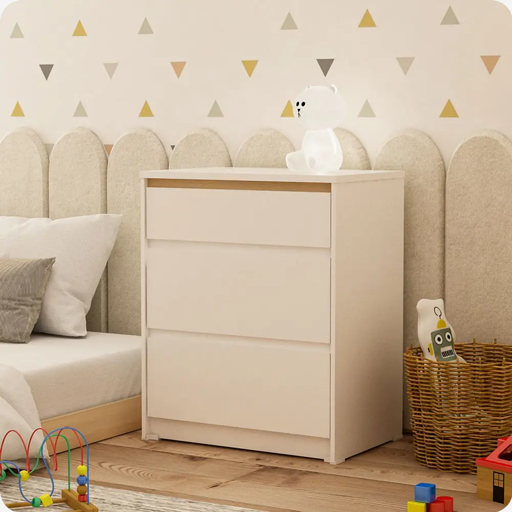 PIRA METROPOLIS OX -  HIRO CH3 LEMARI LACI 3 SUSUN warna WHITE - PRO OAK - PIRA METROPOLIS OX - foto 9