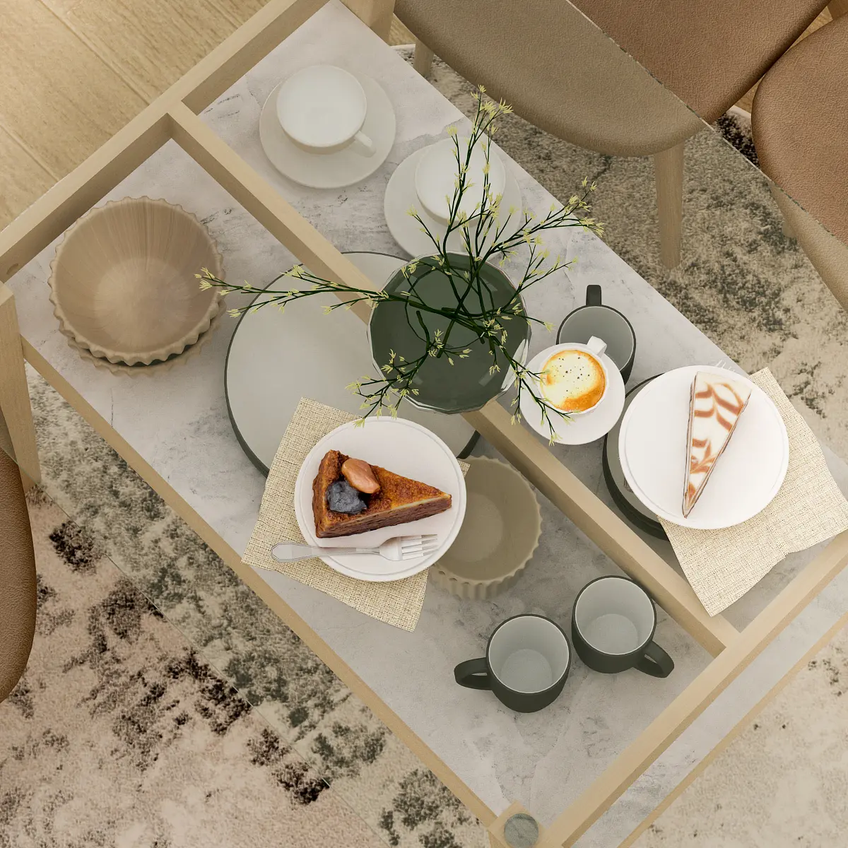 PIRA - NOBBEY DT120 MEJA MAKAN warna PRO OAK - PIRA - foto 5