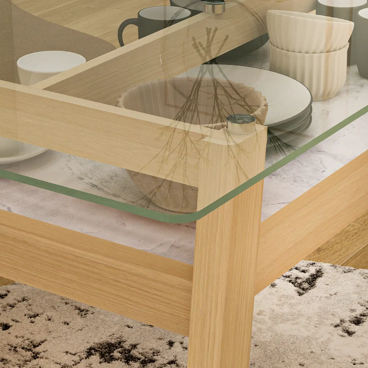 PIRA - NOBBEY DT120 MEJA MAKAN warna PRO OAK - PIRA - foto 6