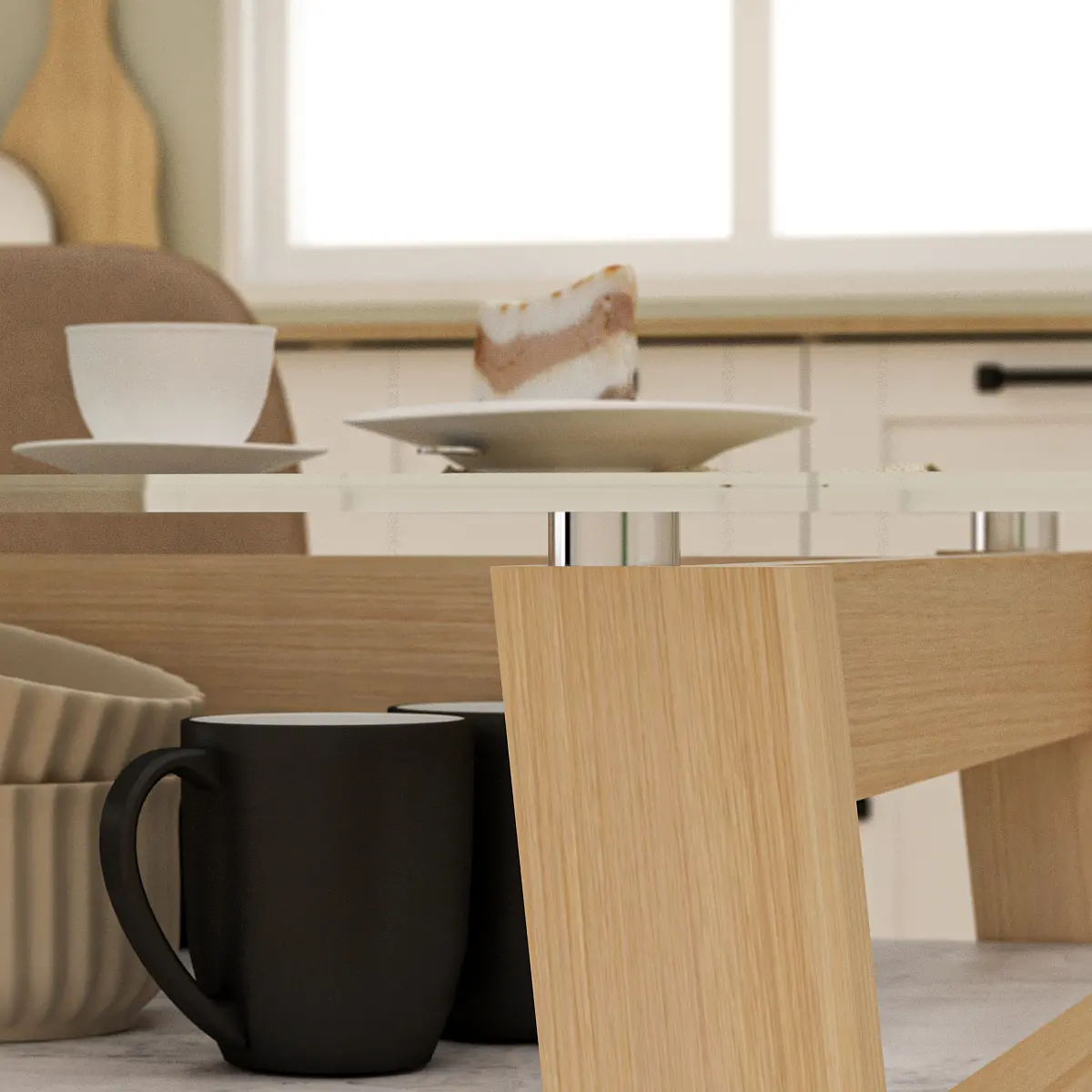 PIRA - NOBBEY DT120 MEJA MAKAN warna PRO OAK - PIRA - foto 8