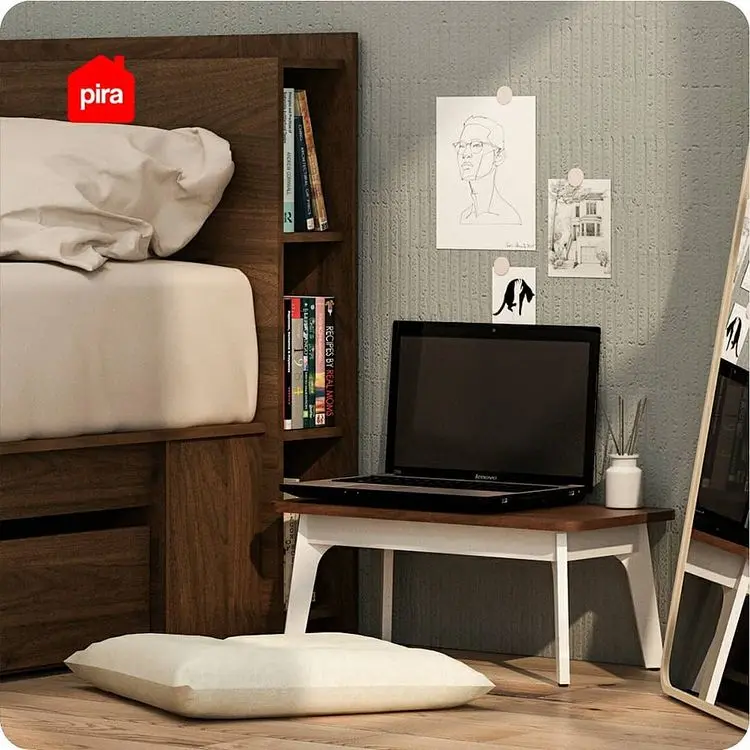 LEO DESK warna BROWN WALNUT - PIRA OX - foto 3