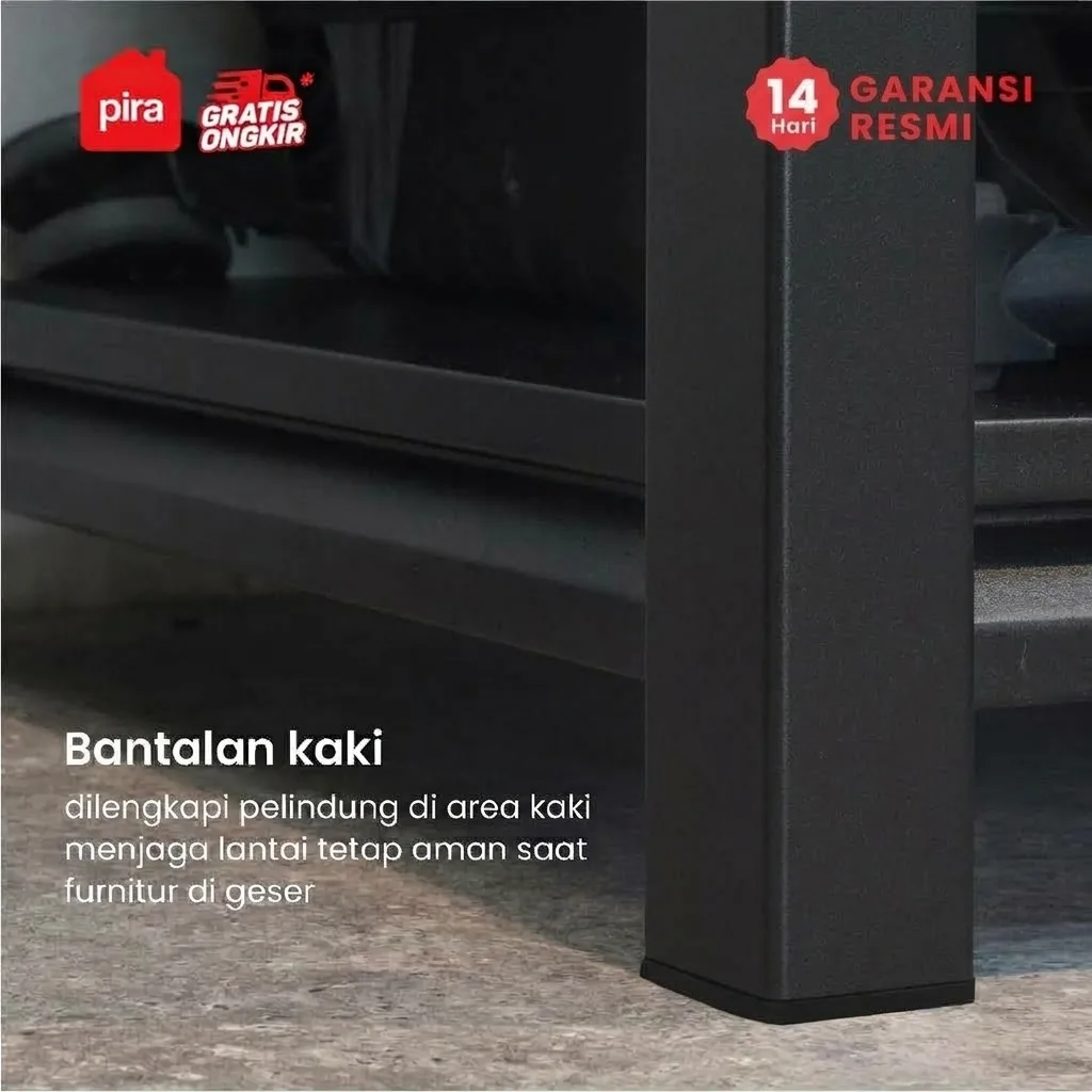 PIRA - HOGAN MSU 100X180 RAK BESI / RAK SUSUN SERBAGUNA / RAK SUSUN BESI / RAK PENYIMPANAN warna BLACK - PIRA - foto 4