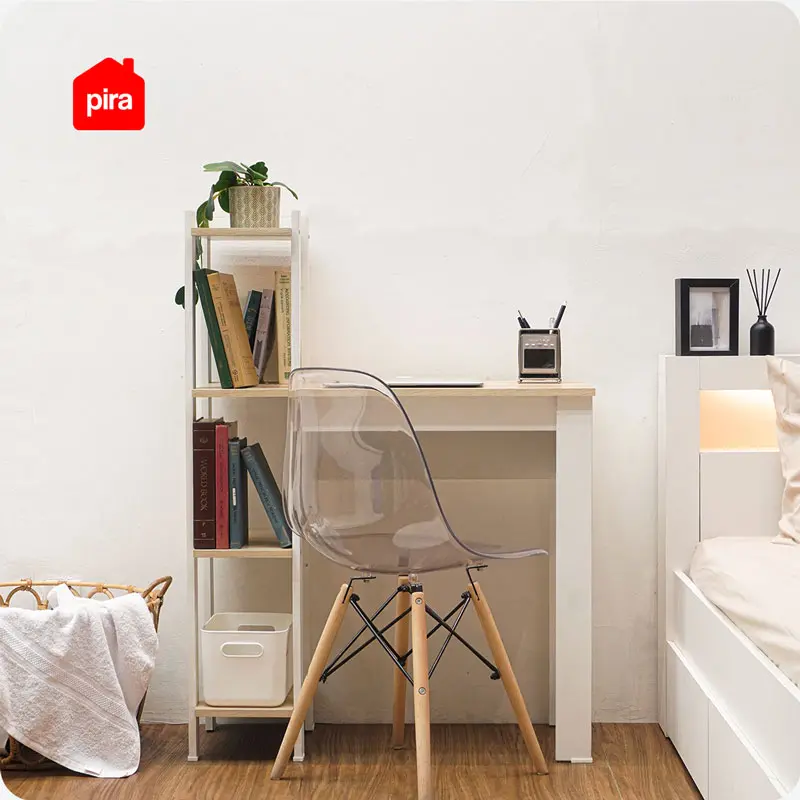 PIRA - FELIX DK80 MEJA KERJA / MEJA BELAJAR DENGAN RAK BUKU warna WHITE - PRO OAK - PIRA - foto 4