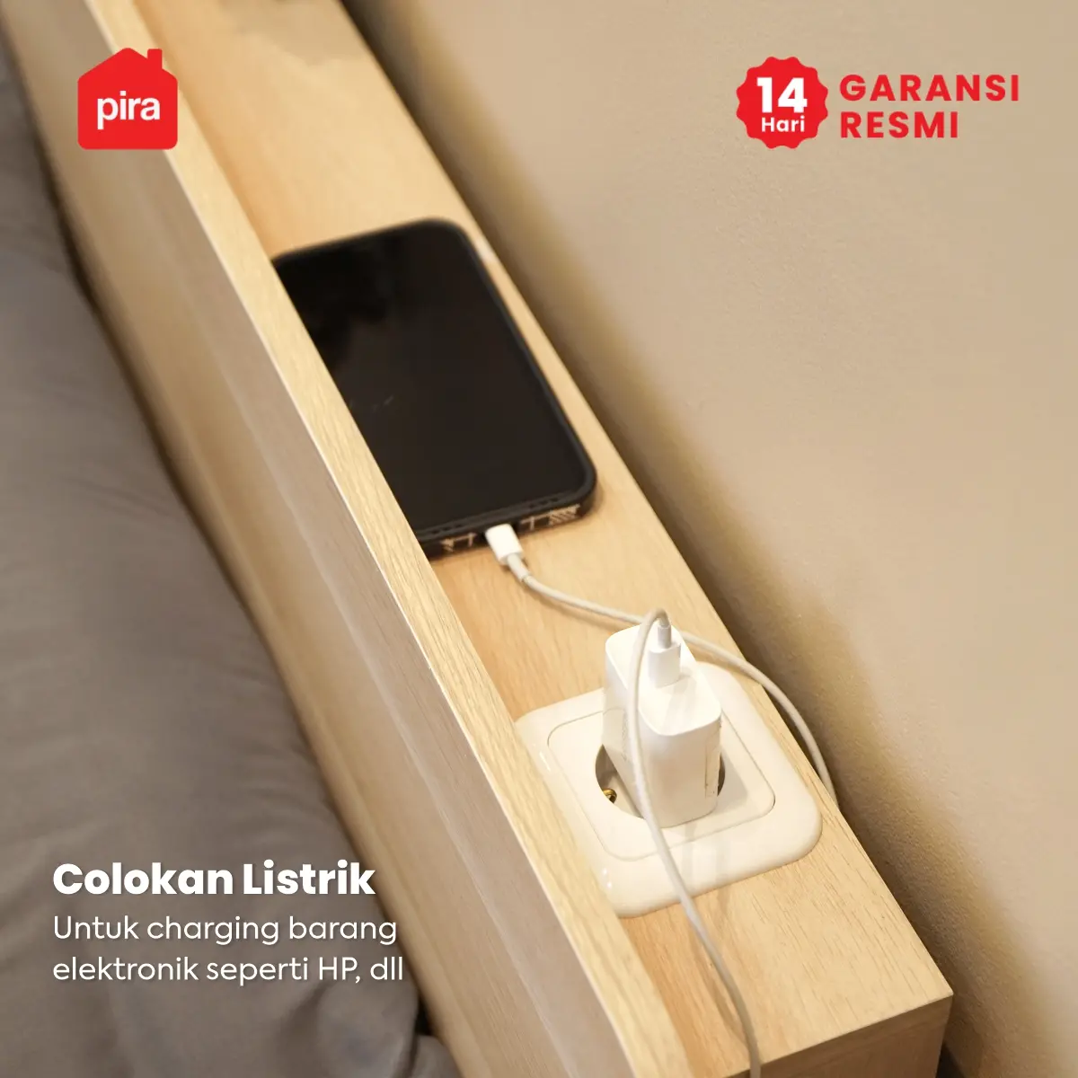 PIRA -  LUTA HB160 HEADBOARD KASUR / SANDARAN KASUR / DIPAN / DIPAN TEMPAT TIDUR warna PRO OAK - PIRA - foto 7
