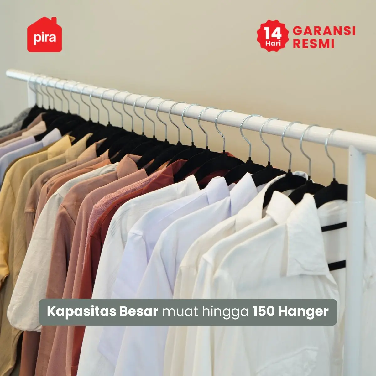 PIRA - ATLA CR 81 W RAK GANTUNG / RAK BAJU GANTUNG warna WHITE - PIRA - foto 4