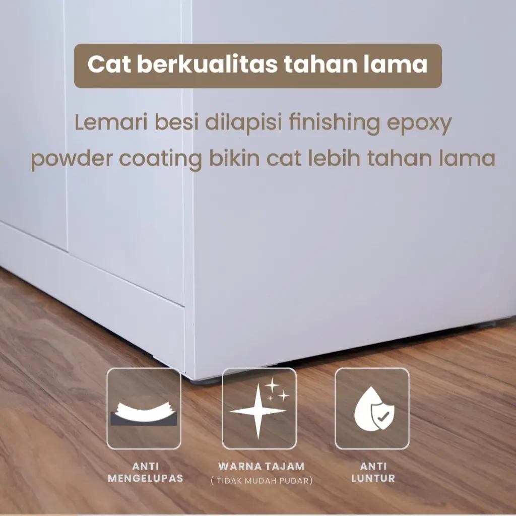 PIRA - CATTA AVA 90 MWDSL LEMARI PAKAIAN BESI SLIDING / PINTU GESER warna LIGHT MARBLE - WHITE - PIRA - foto 3