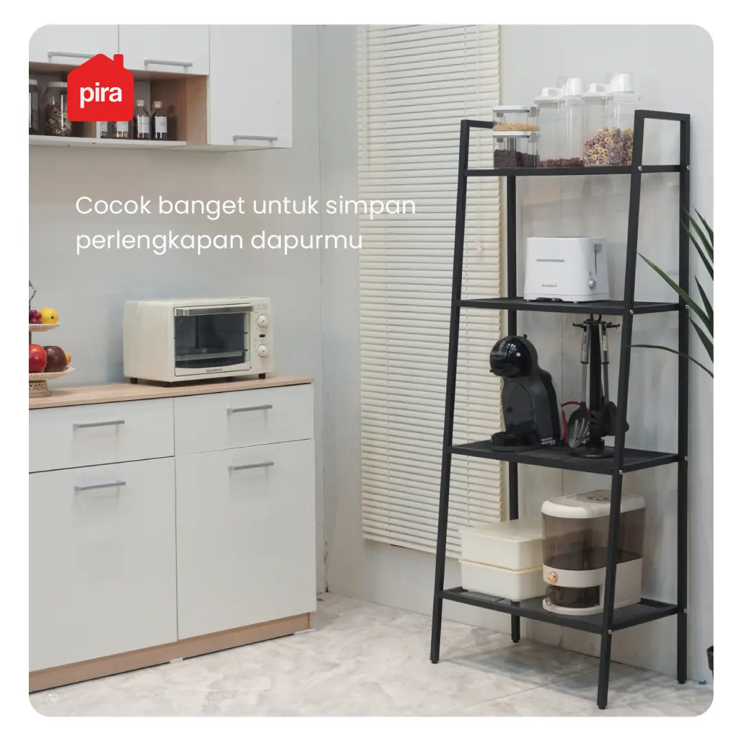 PIRA - SELVA MSU 40T4 RAK SUSUN SERBAGUNA / RAK BUKU / RAK SUSUN BESI / RAK SERBAGUNA / RAK PAJANGAN warna BLACK - PIRA - foto 3