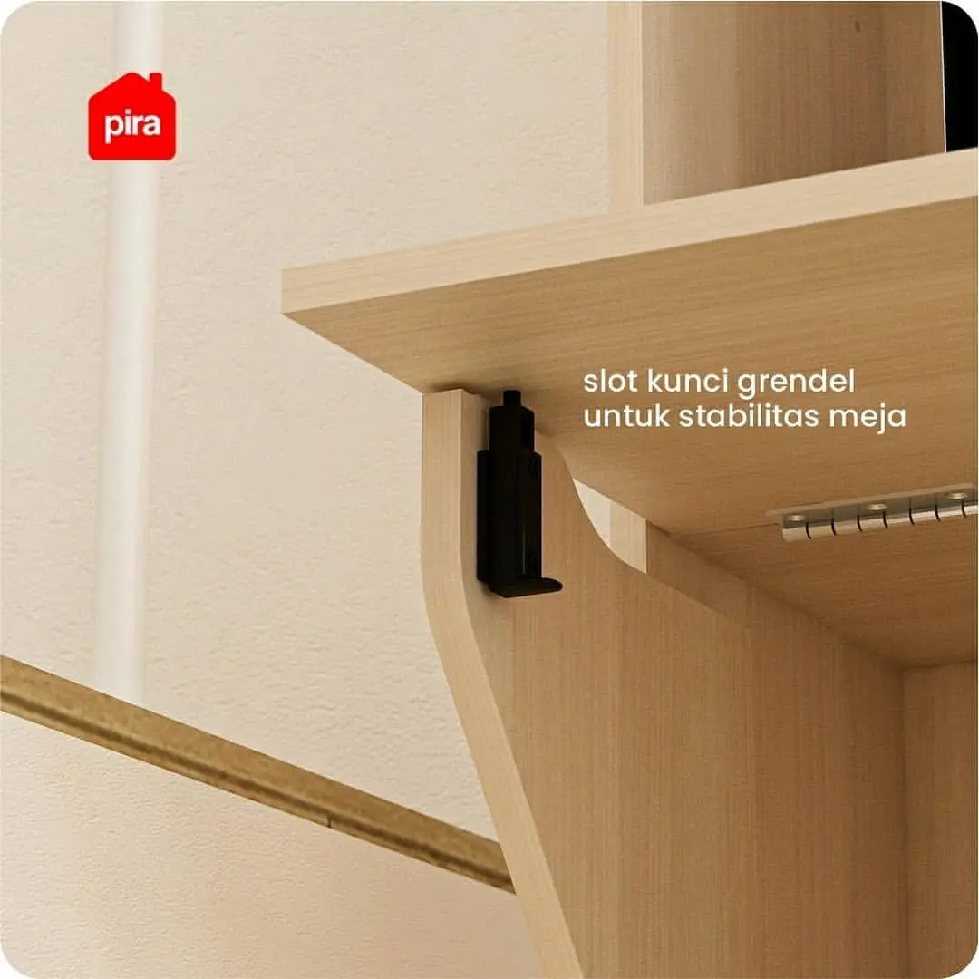 PIRA WORK - ROYCE DK60 MEJA BELAJAR / MEJA KERJA LIPAT / RAK BUKU warna PRO OAK - PIRA WORK - foto 4