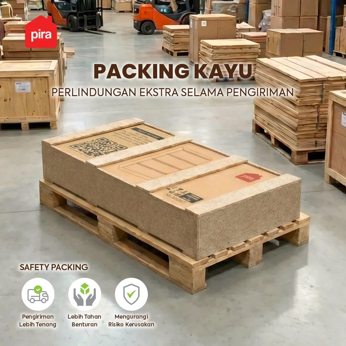 PACKING KAYU UNTUK PERLINDUNGAN EXTRA warna BLACK - PIRA - foto 1