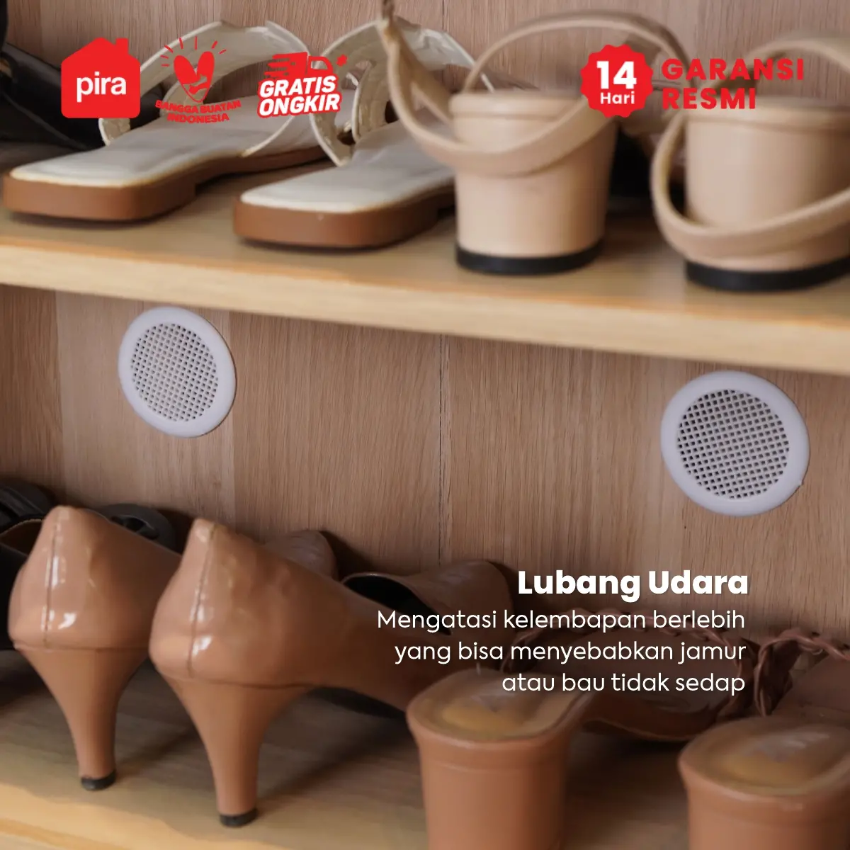 PIRA METROPOLIS -  KORYU SR60 RAK SEPATU / LEMARI SEPATU / RAK SERBAGUNA warna PRO OAK - PIRA METROPOLIS - foto 10
