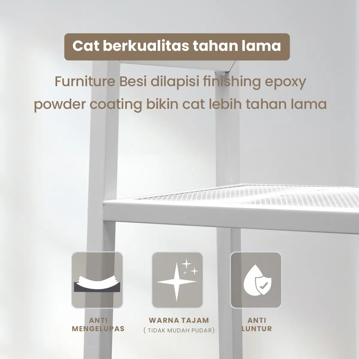 PIRA - HOGAN MSU 120X200 RAK BESI / RAK SUSUN SERBAGUNA / RAK SUSUN BESI / RAK PENYIMPANAN warna WHITE - PIRA - foto 4