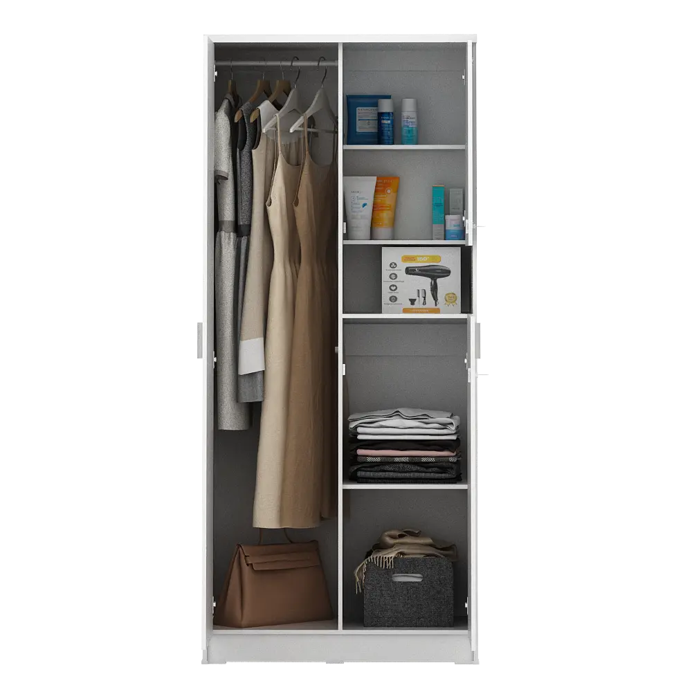 PIRA METROPOLIS OX - ARUNA WDD 2 LEMARI PAKAIAN 2 PINTU DENGAN KACA RIAS warna WHITE - PIRA METROPOLIS OX - foto 8