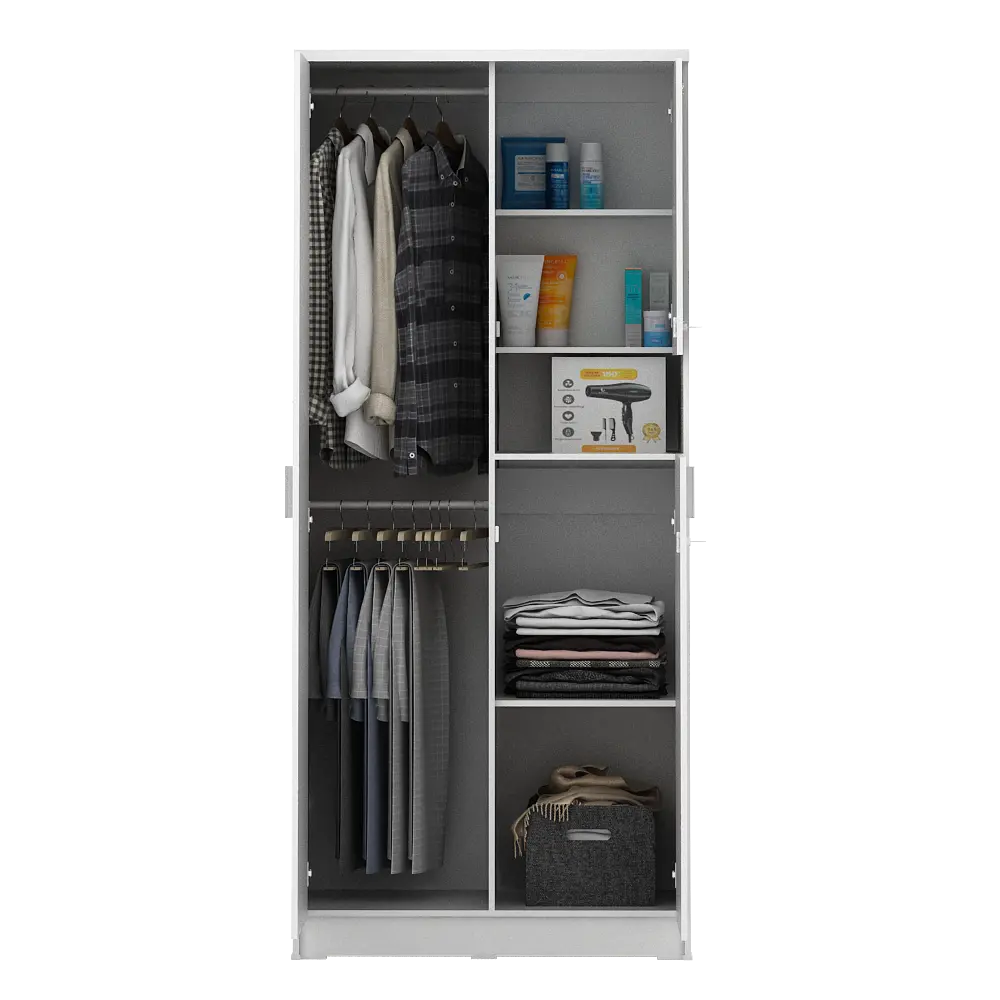 PIRA METROPOLIS OX - ARUNA WDD 2 LEMARI PAKAIAN 2 PINTU DENGAN KACA RIAS warna WHITE - PIRA METROPOLIS OX - foto 7