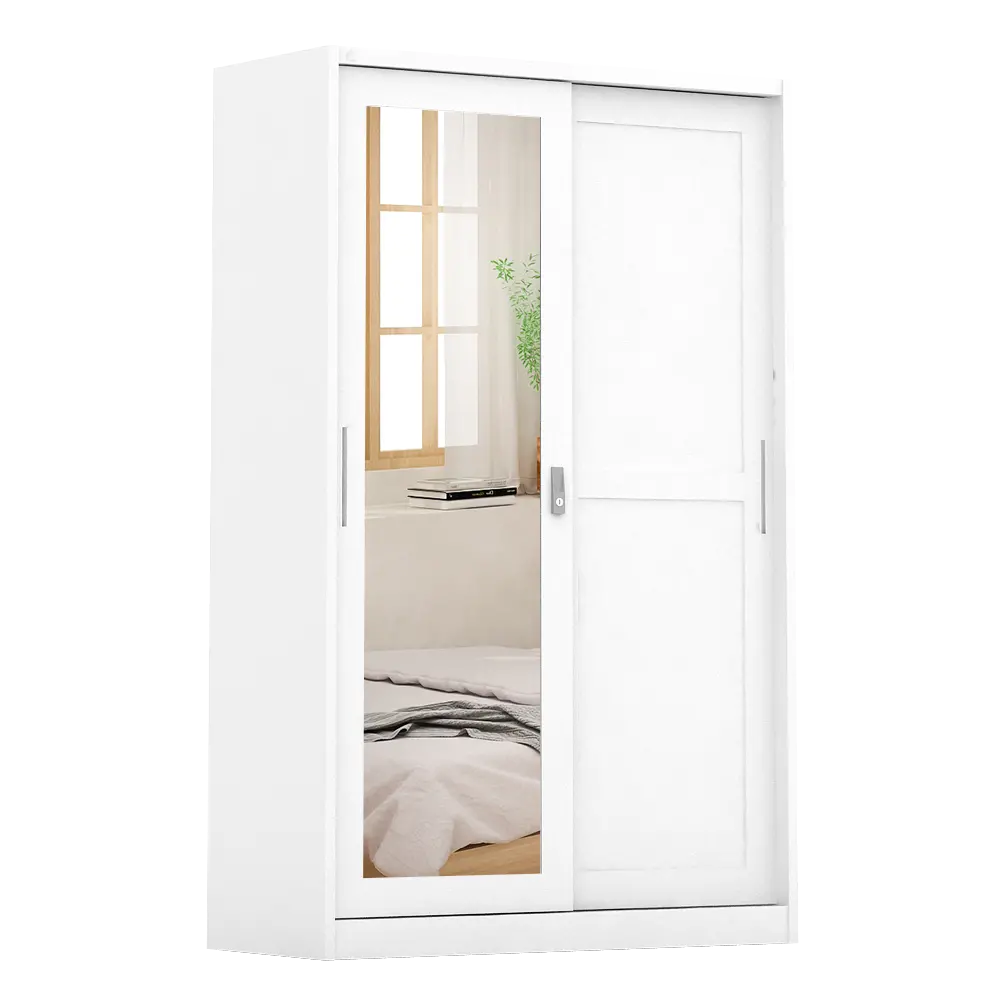 PIRA - SCHON 120A N MWDSL LEMARI PAKAIAN BESI SLIDING / PINTU GESER warna WHITE - PIRA - foto 7