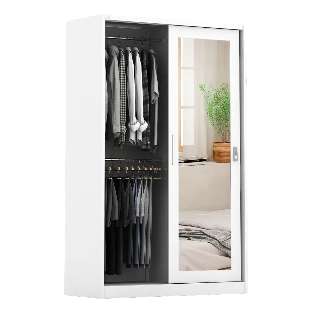 PIRA - SCHON 120A N MWDSL LEMARI PAKAIAN BESI SLIDING / PINTU GESER warna WHITE - PIRA - foto 9