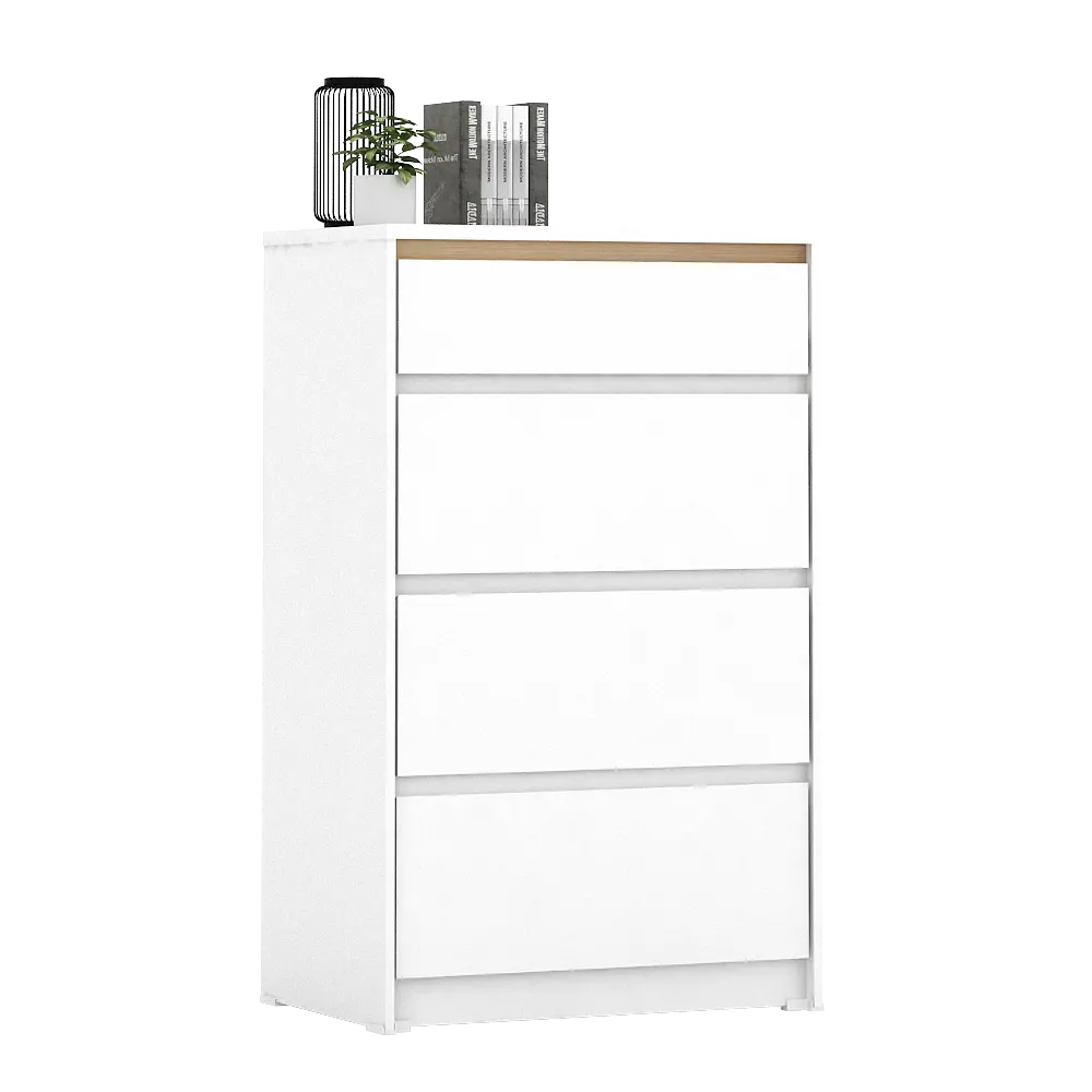 PIRA METROPOLIS OX - HIRO CH4 LEMARI LACI 4 SUSUN warna WHITE - PRO OAK - PIRA METROPOLIS OX - foto 10