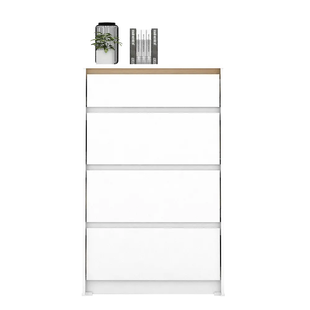 PIRA METROPOLIS OX - HIRO CH4 LEMARI LACI 4 SUSUN warna WHITE - PRO OAK - PIRA METROPOLIS OX - foto 2