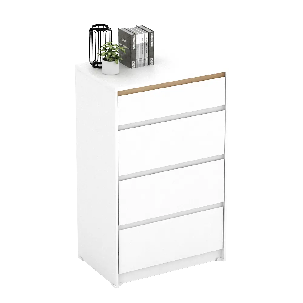 PIRA METROPOLIS OX - HIRO CH4 LEMARI LACI 4 SUSUN warna WHITE - PRO OAK - PIRA METROPOLIS OX - foto 6