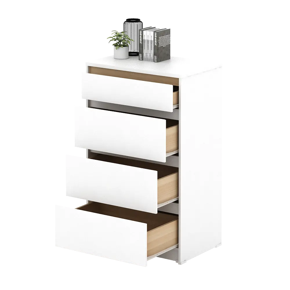 PIRA METROPOLIS OX - HIRO CH4 LEMARI LACI 4 SUSUN warna WHITE - PRO OAK - PIRA METROPOLIS OX - foto 9