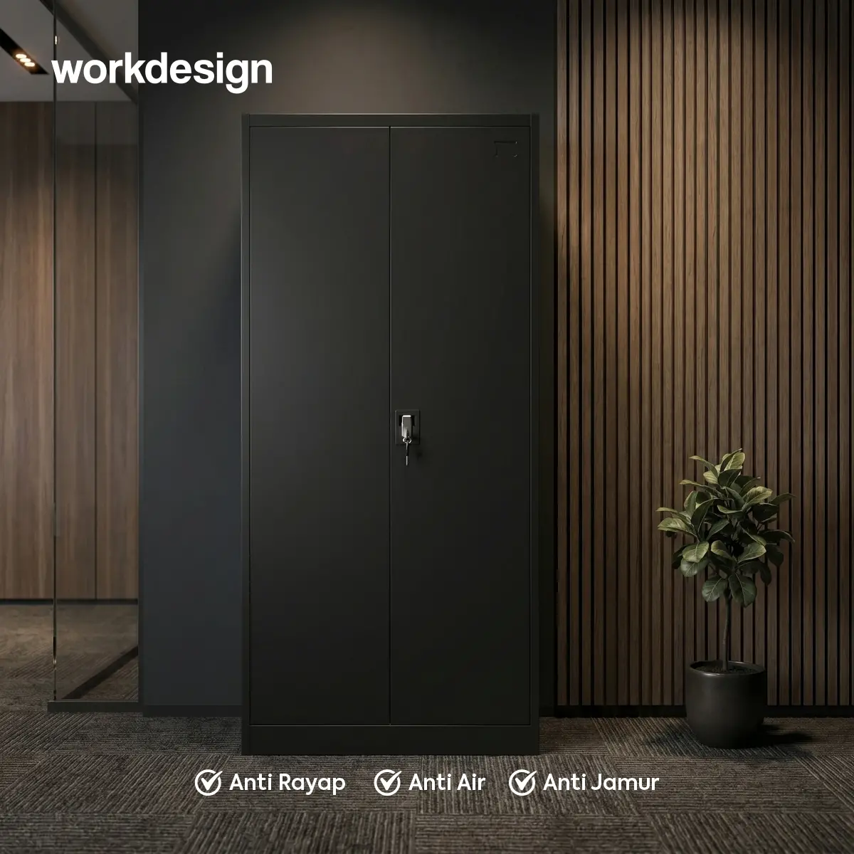 WORKDESIGN BURO AVA MBC 2 RAK BUKU BESI / LEMARI ARSIP KANTOR warna BLACK - WORKDESIGN - foto 2