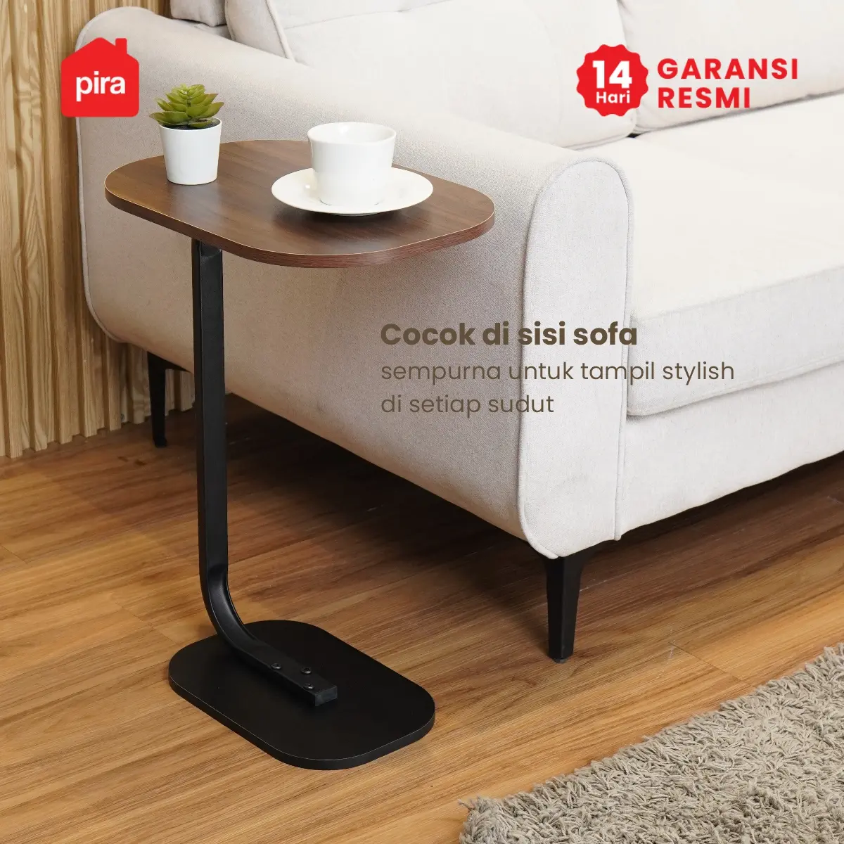 PIRA - TOGI ET40 MEJA KOPI / MEJA KECIL / MEJA SUDUT SOFA / MEJA SAMPING warna BROWN WALNUT - PIRA - foto 4