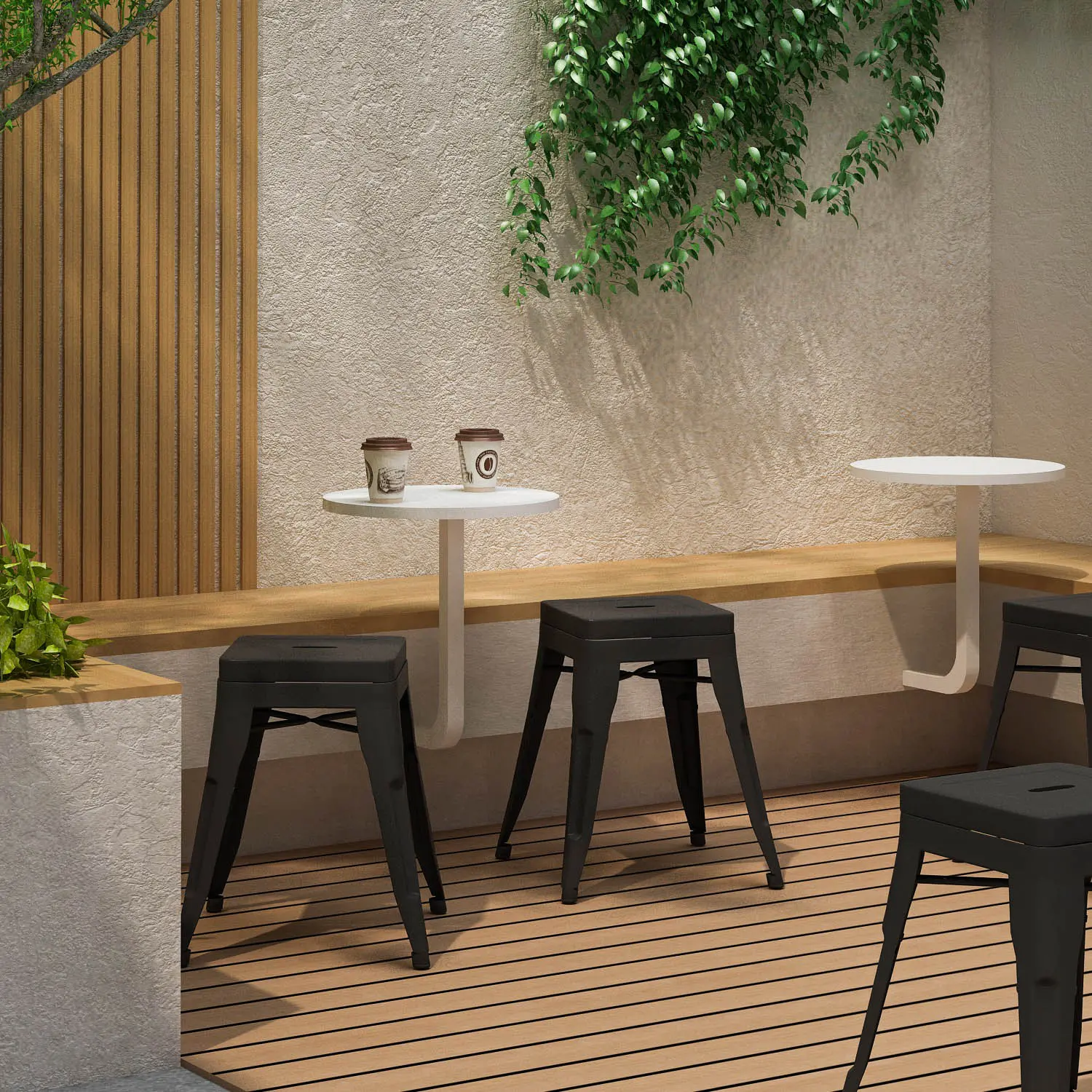 PIRA - KORG LC KURSI CAFE / KURSI BESI / KURSI MAKAN / KURSI OUTDOOR / BANGKU BESI warna BLACK - PIRA - foto 5