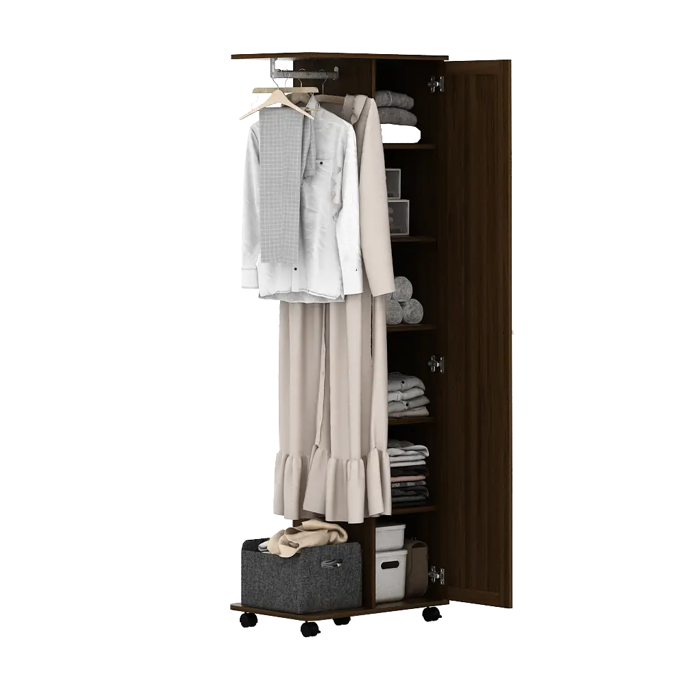 PIRA - VARINA AVA H LEMARI PAKAIAN / GANTUNGAN BAJU warna BROWN WALNUT - PIRA - foto 5