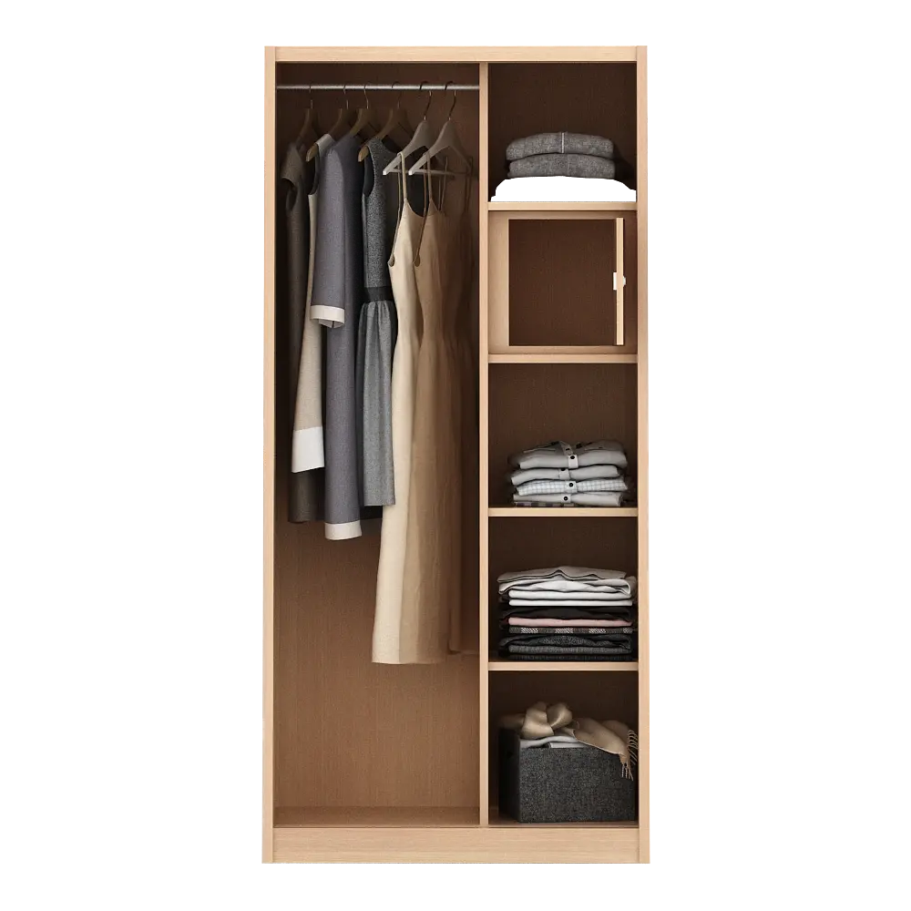PIRA - ASHTON A 90A MWDSL LEMARI PAKAIAN BESI SLIDING / GESER MOTIF KAYU warna LIGHT ASH - WHITE - PIRA - foto 11