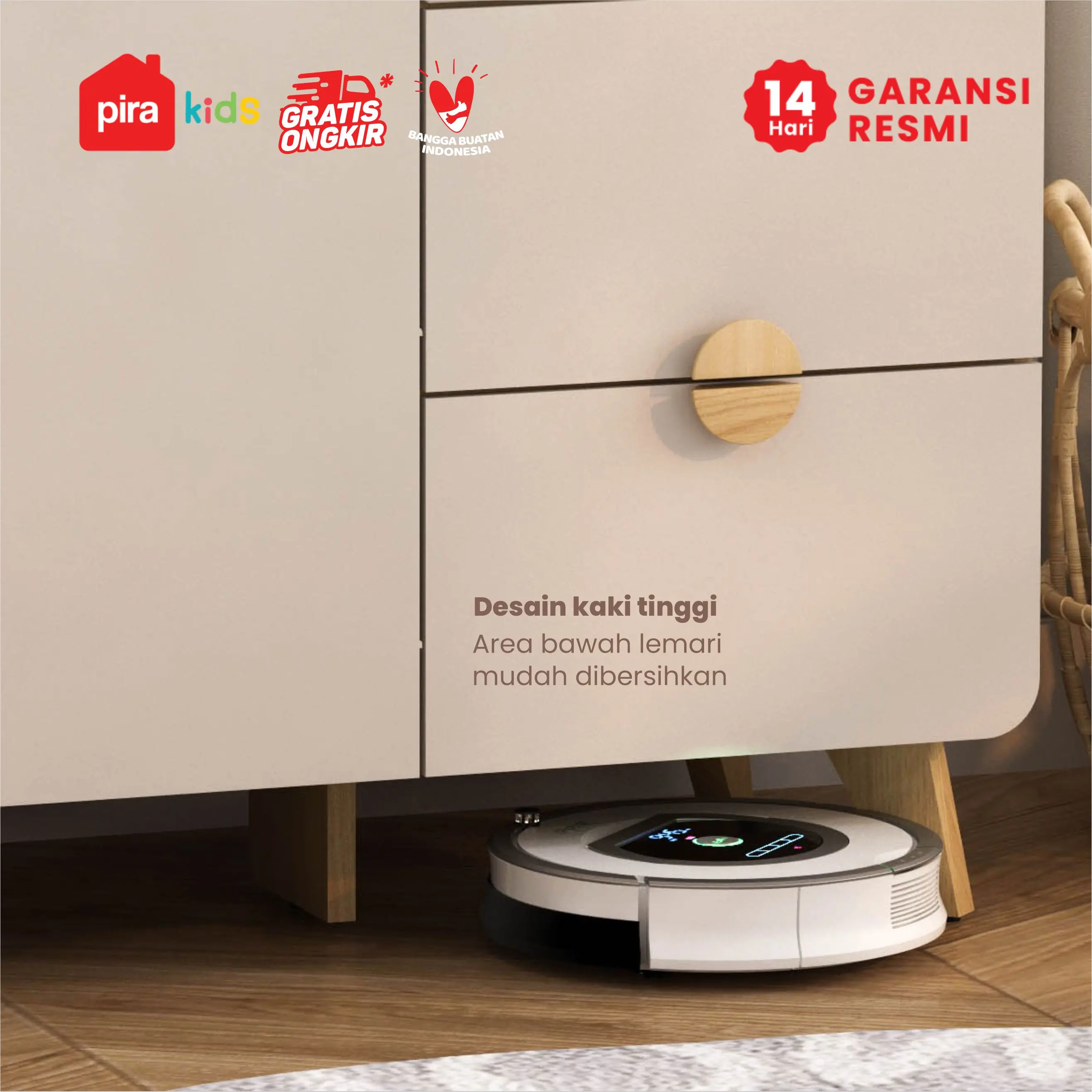 PIRA KIDS - TIANA BL150 LEMARI PAKAIAN ANAK 3 PINTU / LEMARI BAJU ANAK warna EURO OAK - LIGHT TAUPE - PIRA KIDS - foto 7