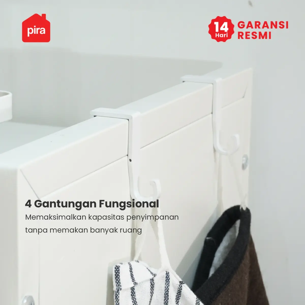 PIRA - REGALL AVA MSU 100T5 LEMARI DAPUR / RAK DAPUR / RAK DAPUR BESI / RAK SUSUN SERBAGUNA warna WHITE - PIRA - foto 4