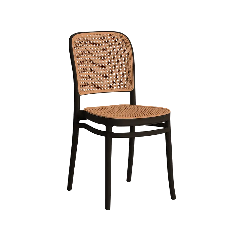 PIRA - RATTA DC KURSI ROTAN PLASTIK / KURSI MAKAN / KURSI TERAS / KURSI SANTAI / KURSI CAFE / KURSI PLASTIK warna BLACK - BROWN - PIRA - foto 2