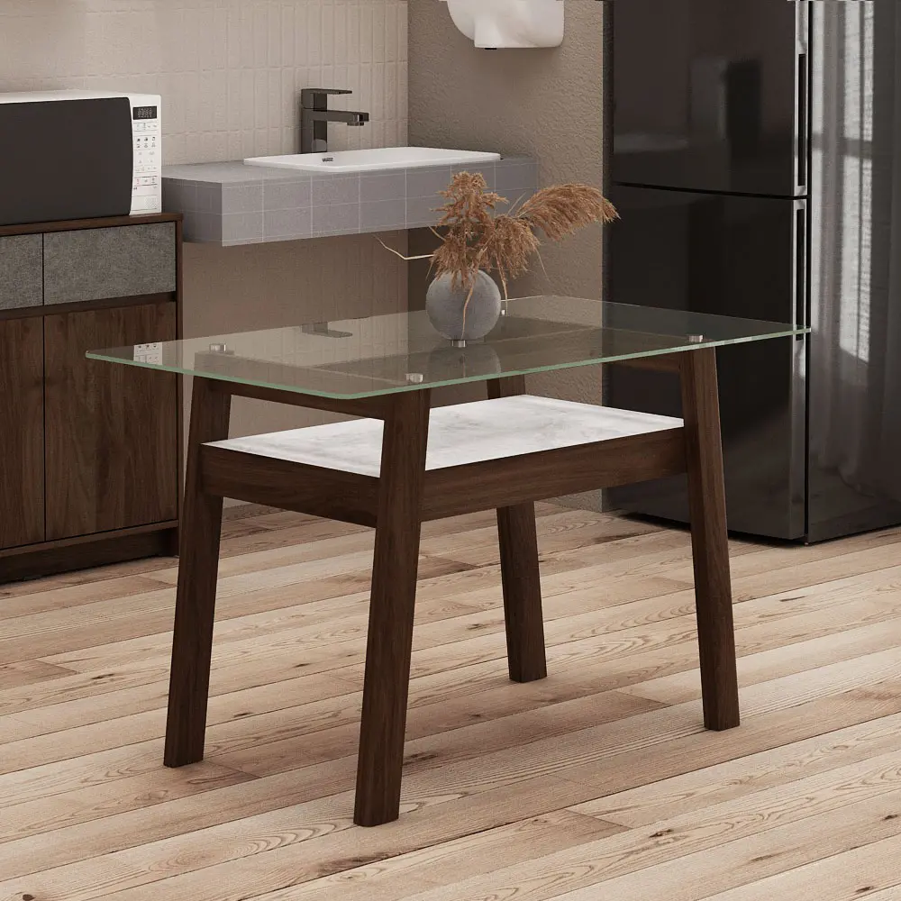 PIRA - NOBBEY DT120 MEJA MAKAN warna BROWN WALNUT - PIRA - foto 3