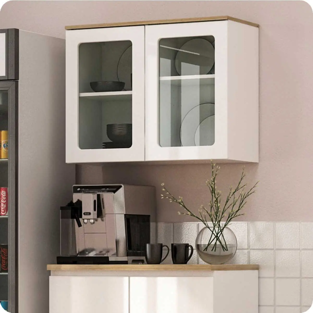 ARYA KWU2 warna WHITE - WHITE GLOSSY - YELLOW OAK - SKV - foto 3