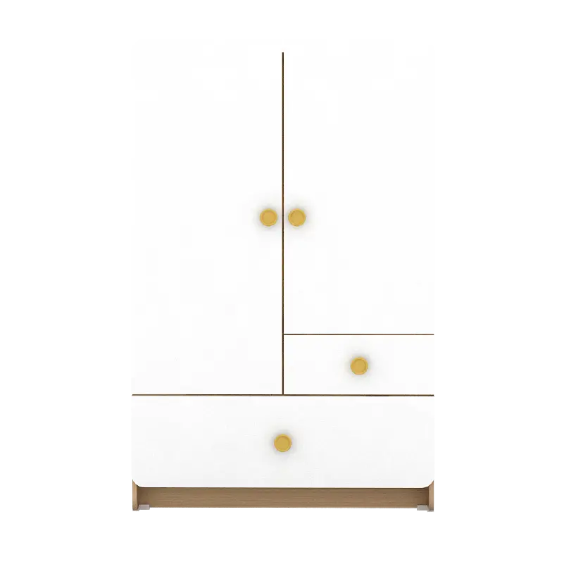 PIRA KIDS - WOODY BL80 CR LEMARI PAKAIAN ANAK 2 PINTU FULL RAK warna PRO OAK - WHITE SM - PIRA KIDS - foto 6