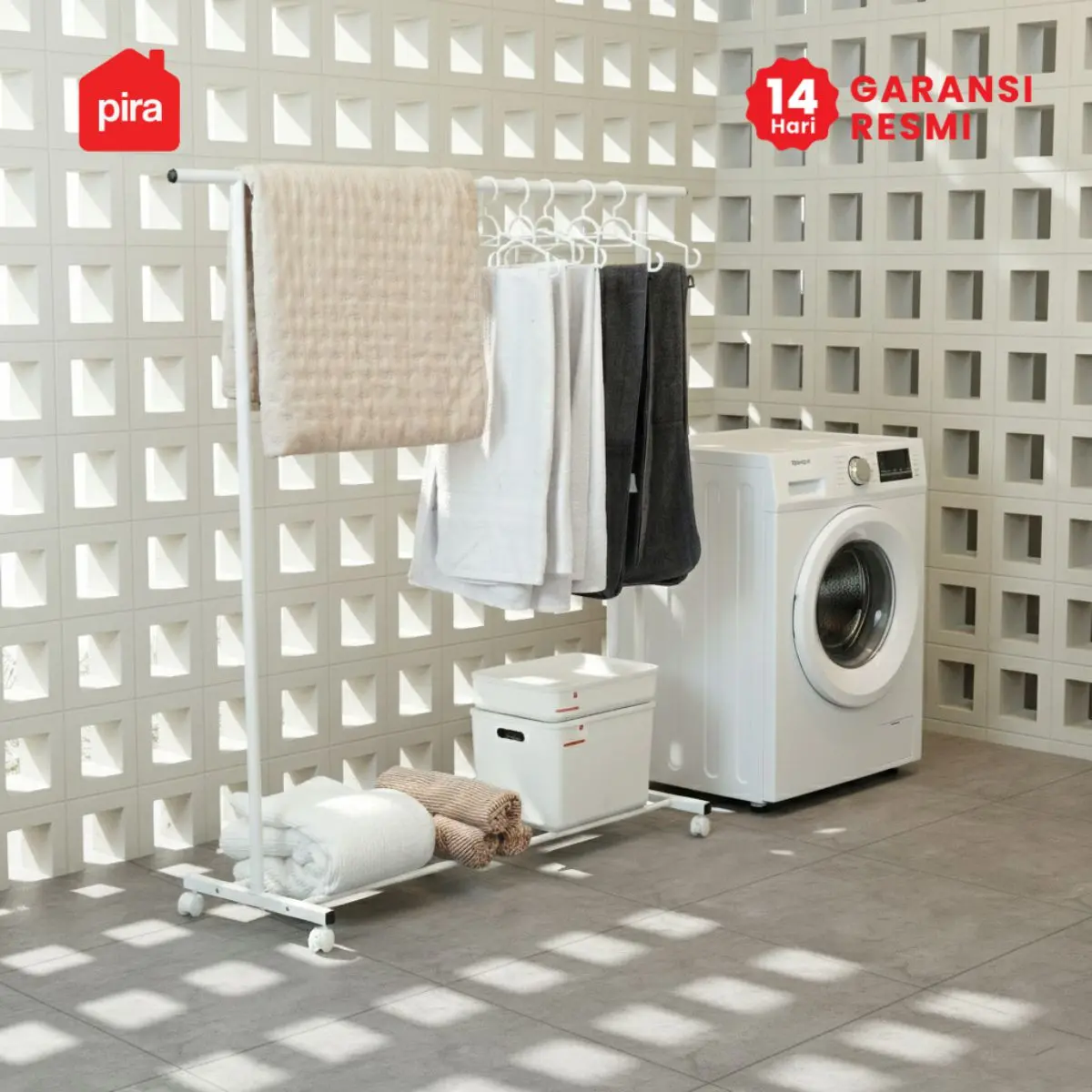 PIRA - ATLA CR 100 RAK GANTUNG BAJU / STAND GANTUNGAN / STAND HANGER / RAK BESI warna WHITE - PIRA - foto 3