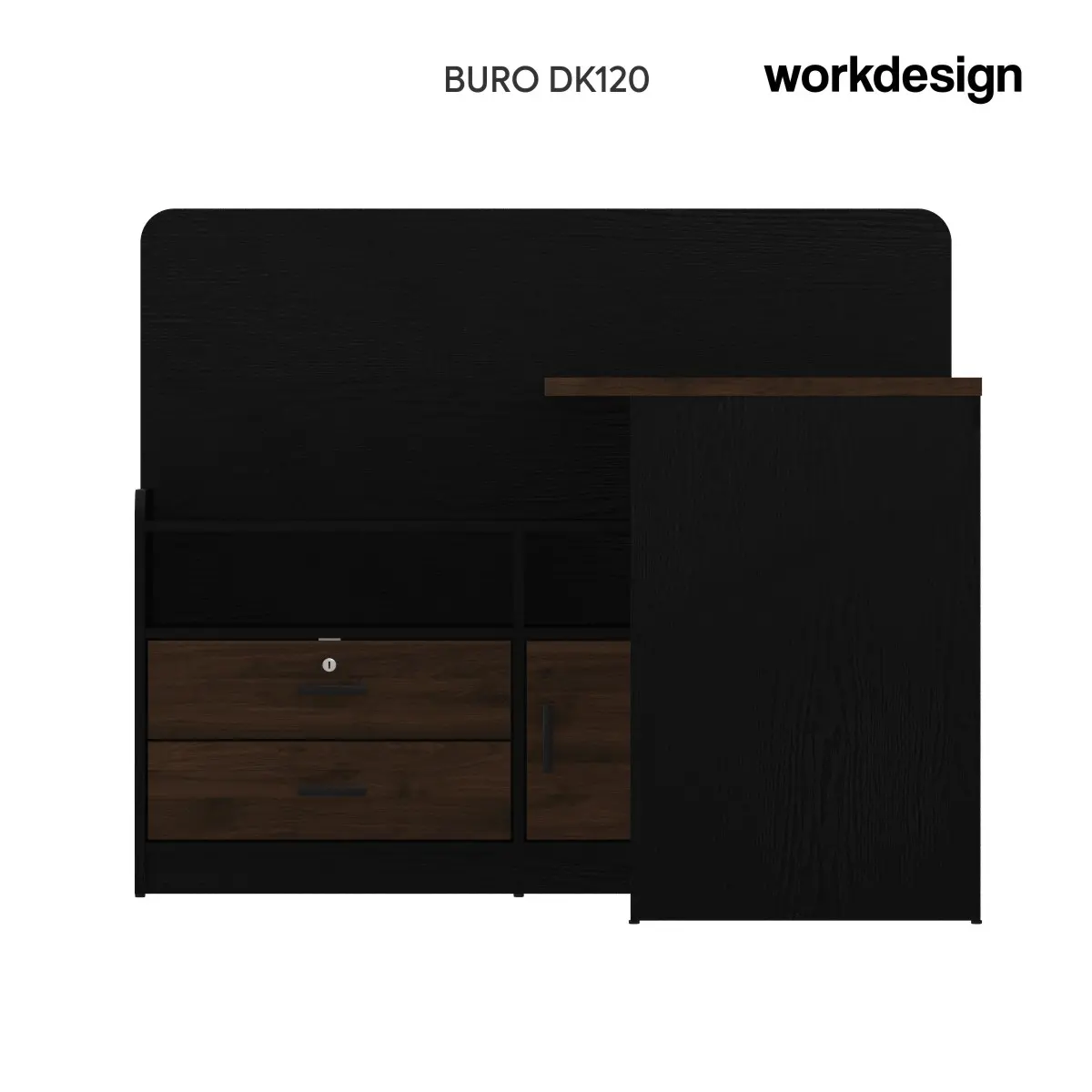 WORKDESIGN BURO DK120 MEJA KERJA / MEJA KANTOR / MEJA KERJA SUDUT warna BLACK OAK - WORKDESIGN - foto 4
