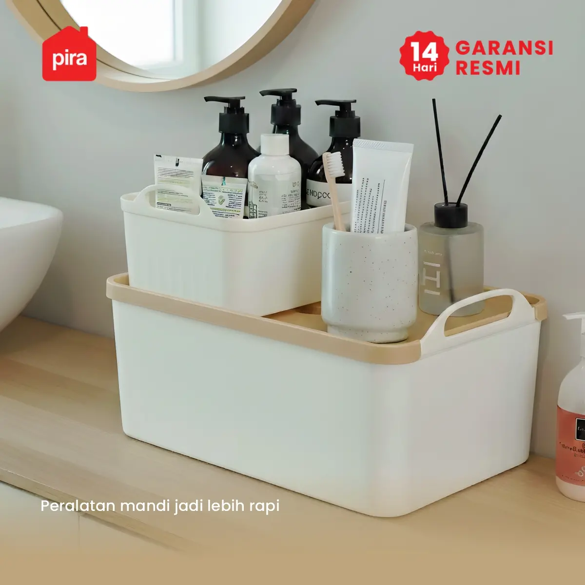 PIRA - MIYA PSB KOTAK PENYIMPANAN / BOX PENYIMPANAN BARANG / BOX PLASTIK / KOTAK PLASTIK / CONTAINER BOX PLASTIK warna WHITE - CREAM - PIRA - foto 5