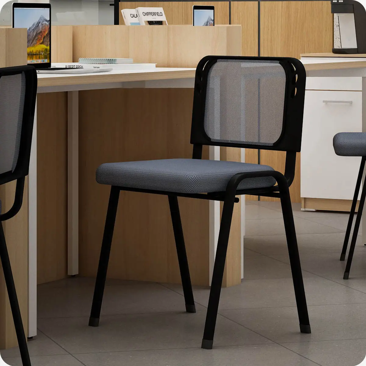 PIRA WORK - FETT VC KURSI HADAP / KURSI SUSUN / KURSI MEETING / KURSI KANTOR / ISO CHAIR warna DARK GREY - PIRA WORK - foto 5